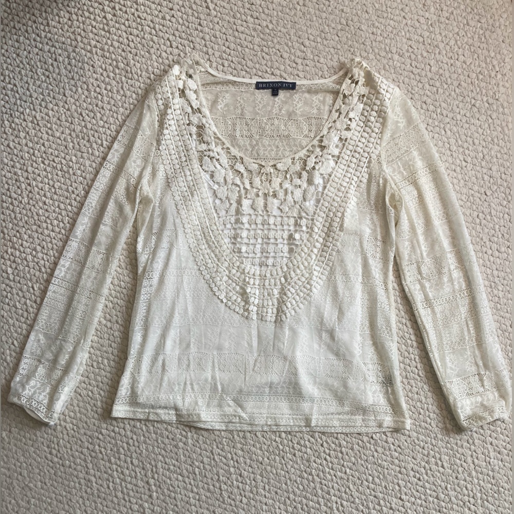 Brixton Ivy Boho Top - Cream - Size M